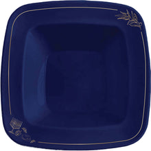 Chanukah Plastic Bowls - Navy - 10 Pack