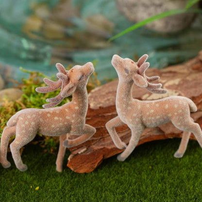 2" L x 2-1/4" H Miniature Flocked Buck Deer (Bag of 6)