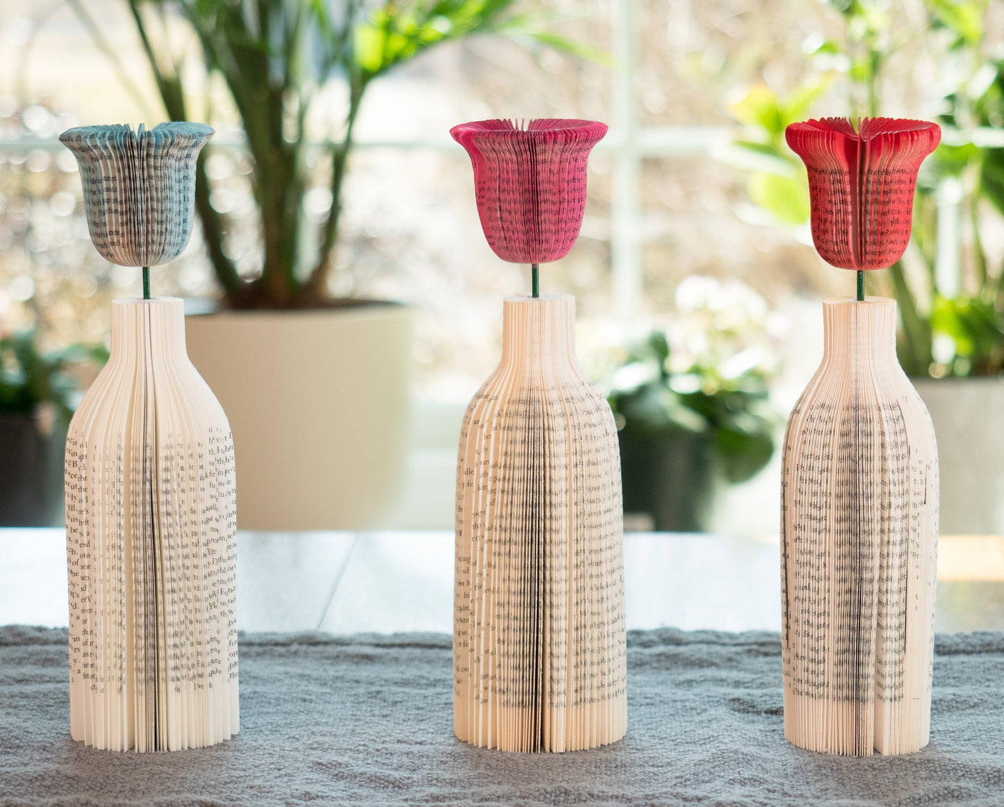 Book Flower Vase-Handmade Valentines Gift