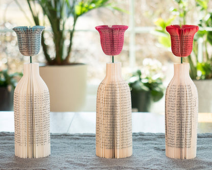Book Flower Vase-Handmade Valentines Gift