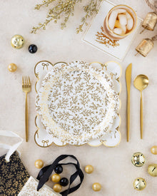 PLPL1833 - Gold Sprigs Paper Plate