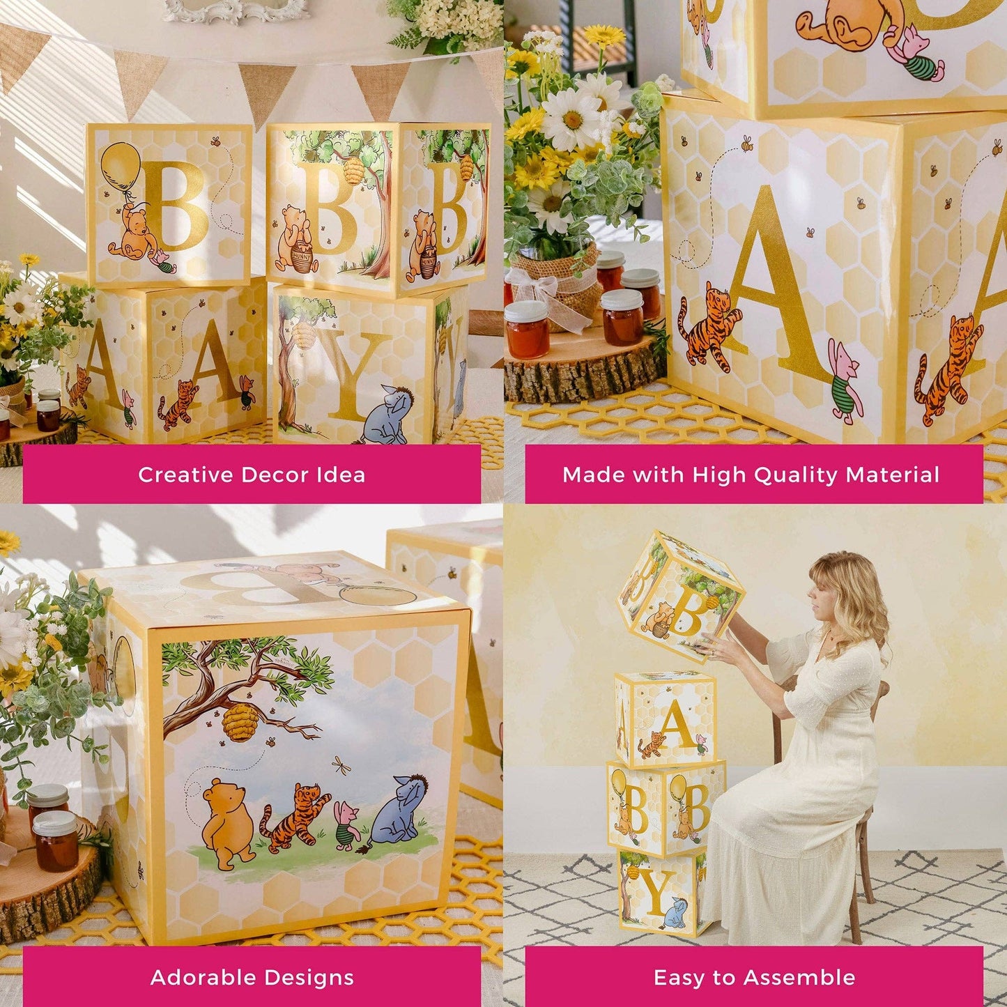 Honey Bear Baby Block Boxes