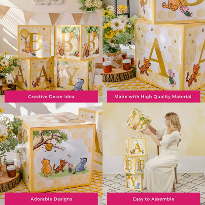 Honey Bear Baby Block Boxes