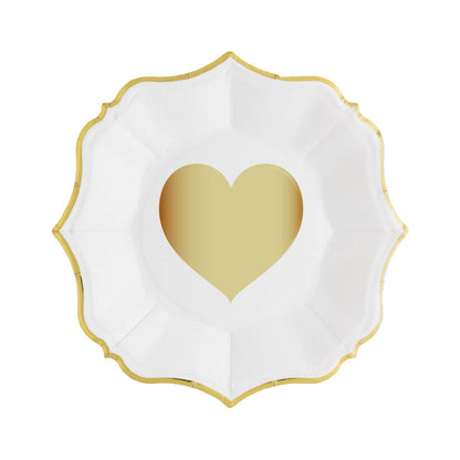 8 Love Dessert Plates White
