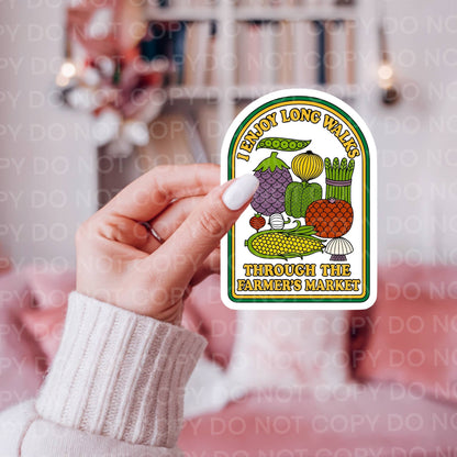I Enjoy Long Walks Through Farmer’s Market Sticker