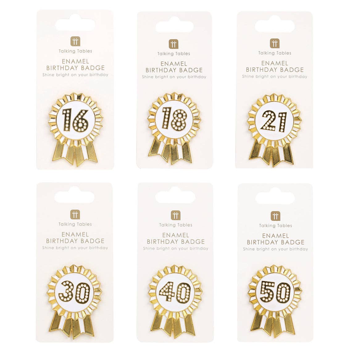Gold Enamel Birthday Pin Badge