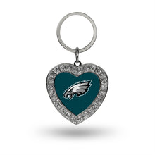 Philadelphia Eagles Rhinestone Heart Keychain