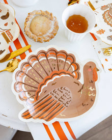 Turkey Shaped 10in Plates 8ct