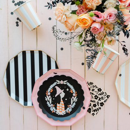Black Cabana Stripe Dinner Plates (Set of 8)