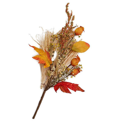 16" Fall Artificial Dried Grasses, Leaves, and Pods Stem