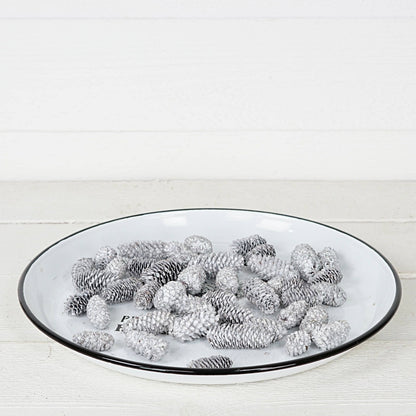 Birchcone Decor Bag-130g-White with silver glitter