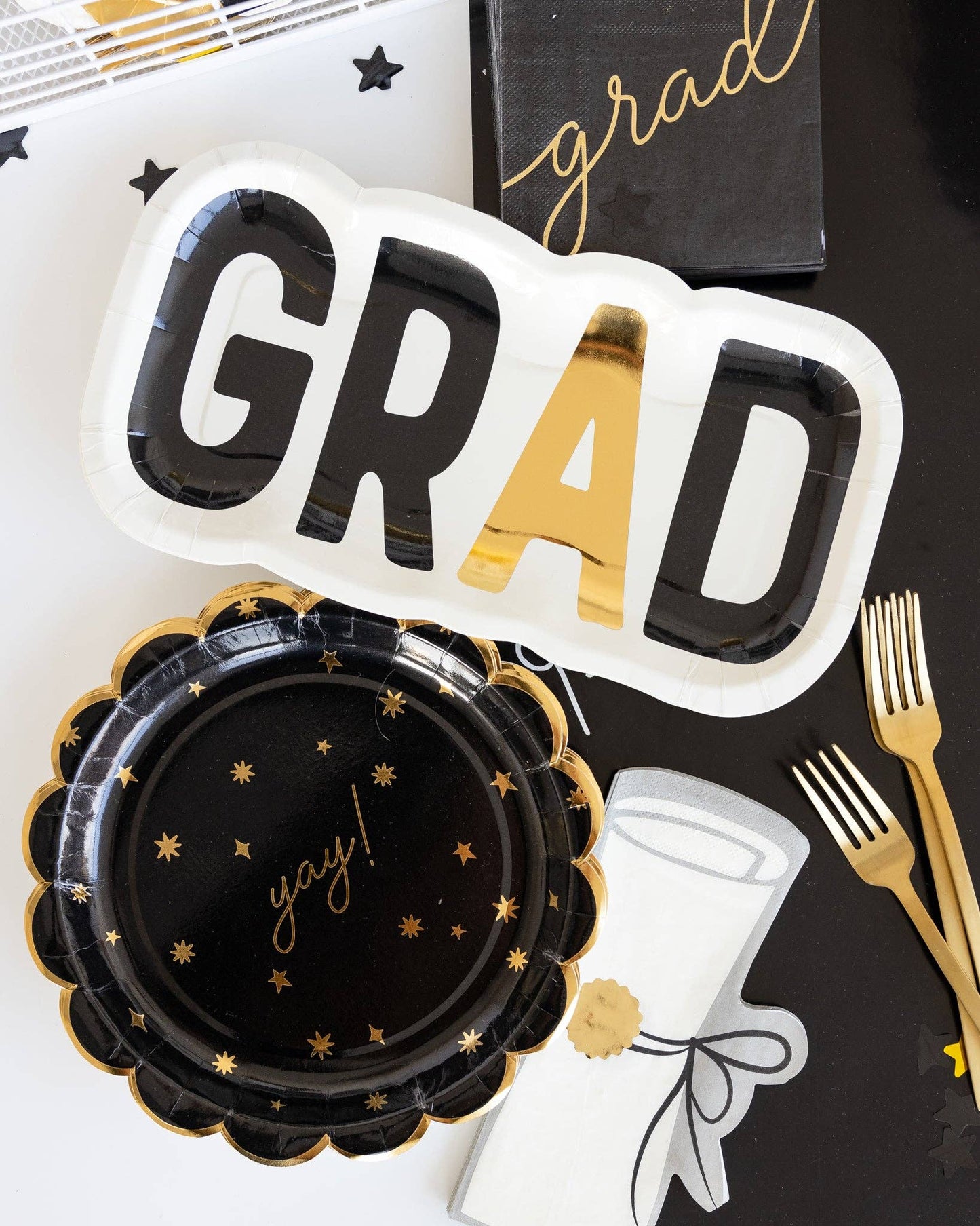 Script Grad Paper Cocktail Napkins 24ct