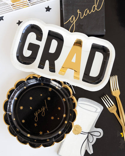 Script Grad Paper Cocktail Napkins 24ct