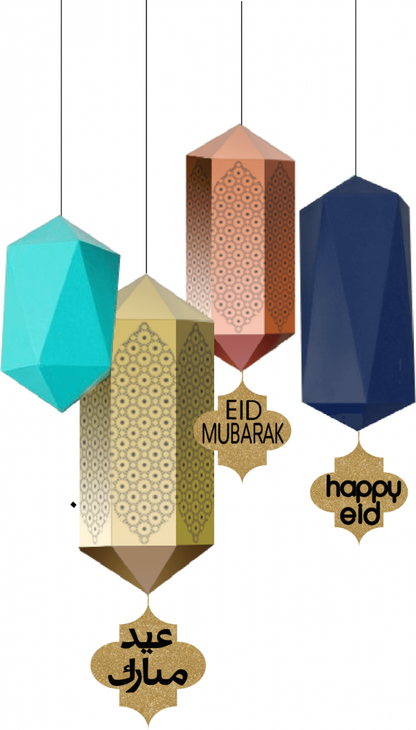 4 Hanging Geometric Lanterns Hanging Decoration