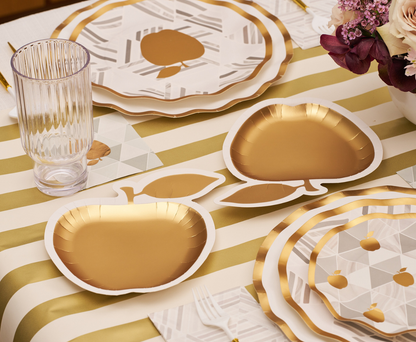 Golden Apple Die Cut Salad Plates/8pk