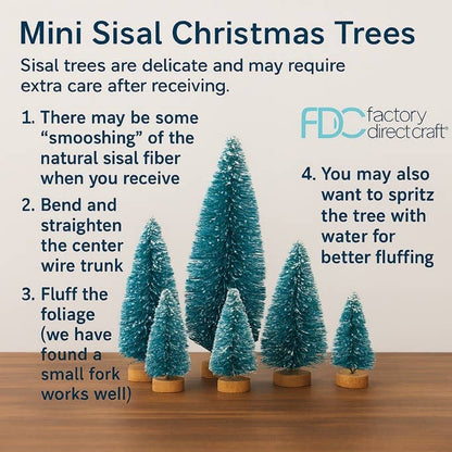 Frosted Cream Bottle Brush Sisal Trees (Bag of 8)