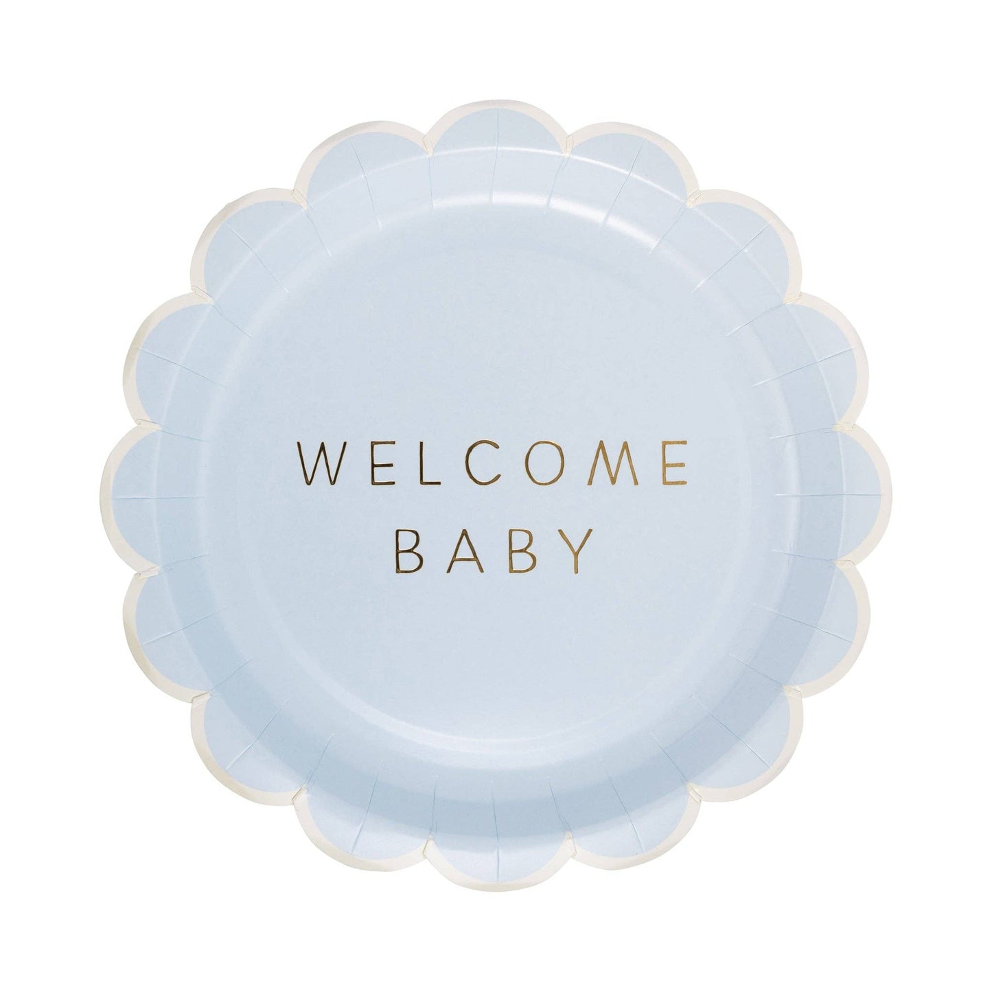 Welcome Baby Blue 9in Plates 8ct