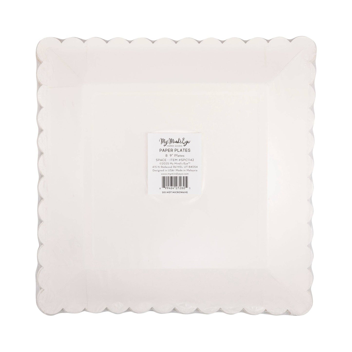 Space Pattern 9in Square Plates 8ct