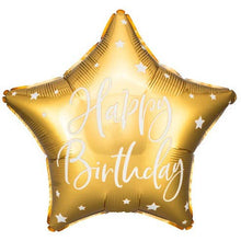 #075 Happy Birthday Gold Star 18in Balloon