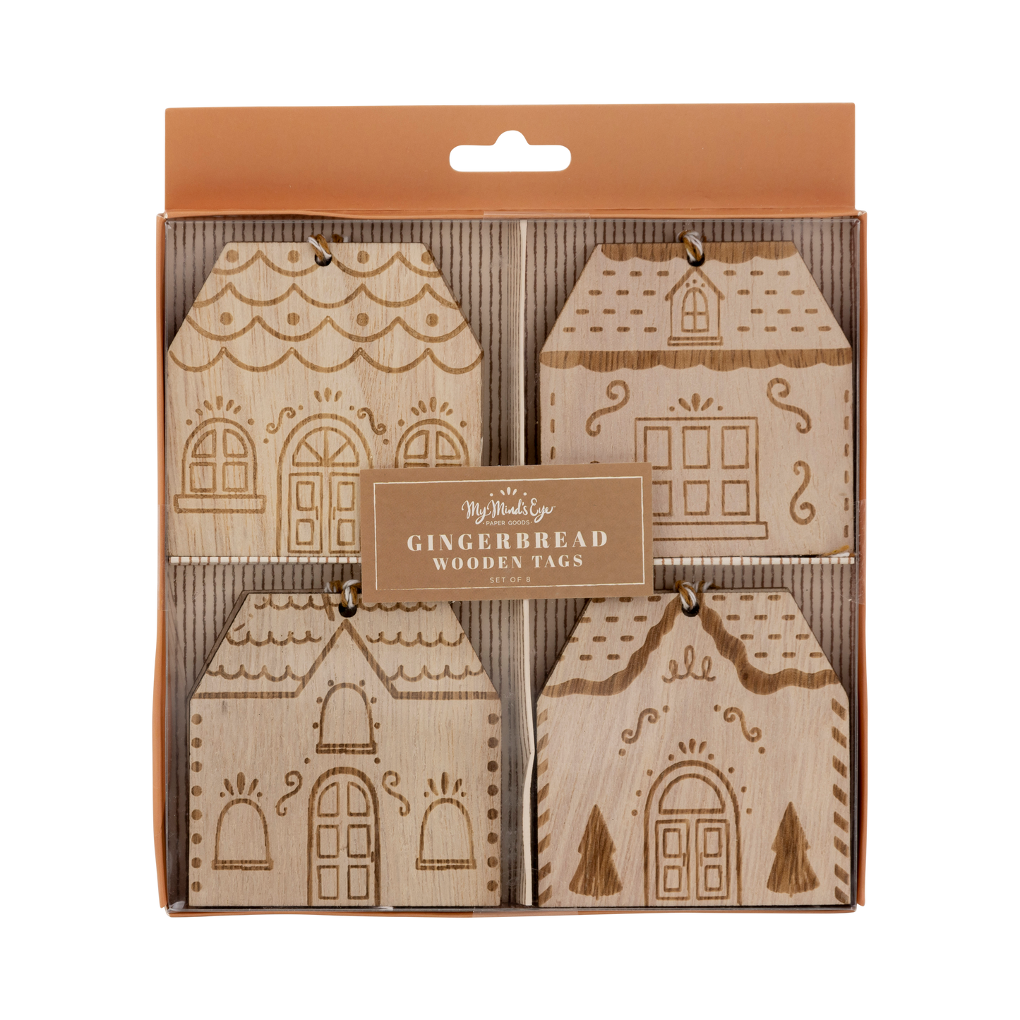 Gingerbread House Wood Tags 8ct
