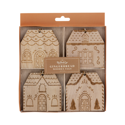 Gingerbread House Wood Tags 8ct