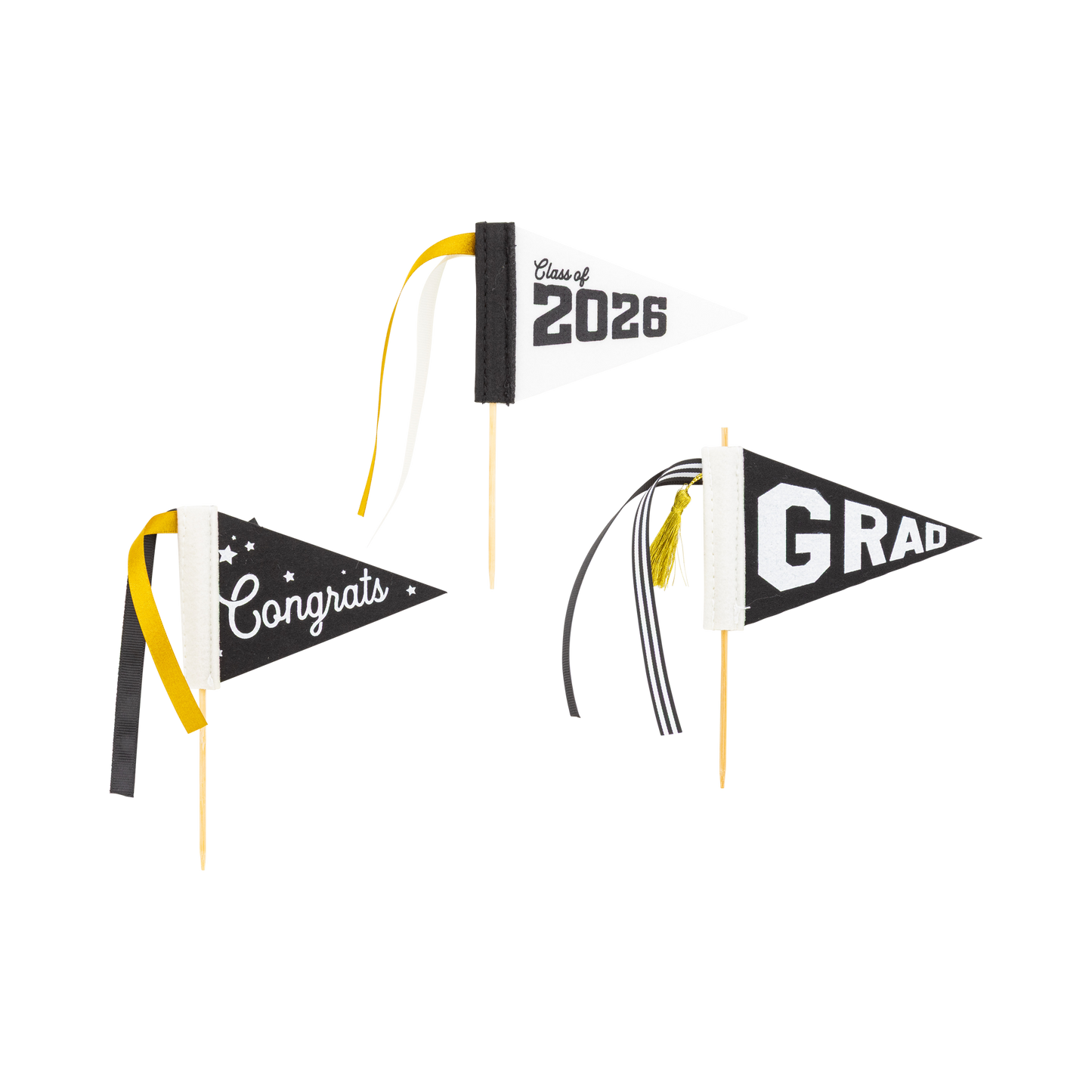 Black Graduation Felt Pennant Banner Set