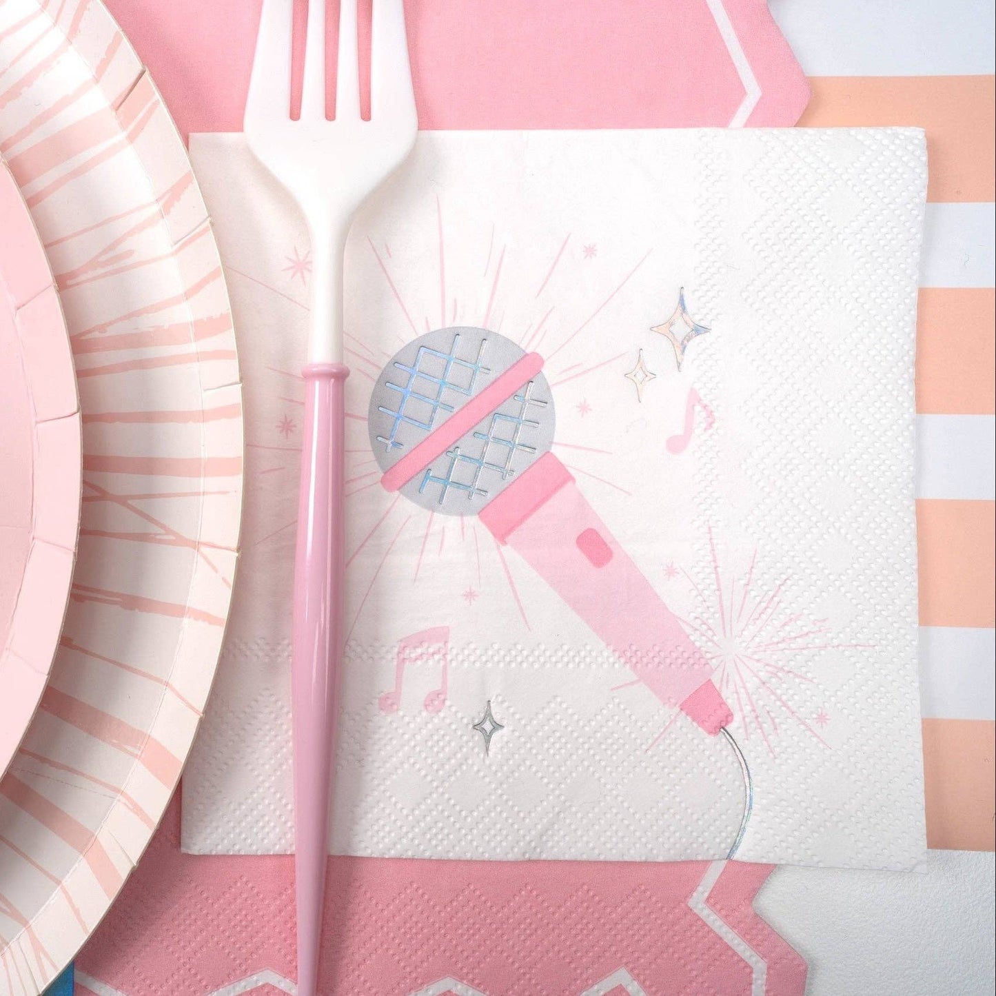 Pop Star Dance Party Microphone Cocktail Napkins 16ct
