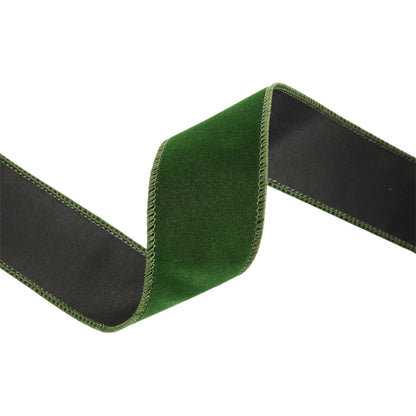1 1/2" Wired Velvet | Spruce | 10 Yard Roll