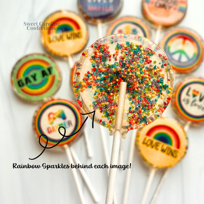 Pride Lollipop Collection - Rainbow Sorbet Flavor - 10/Set