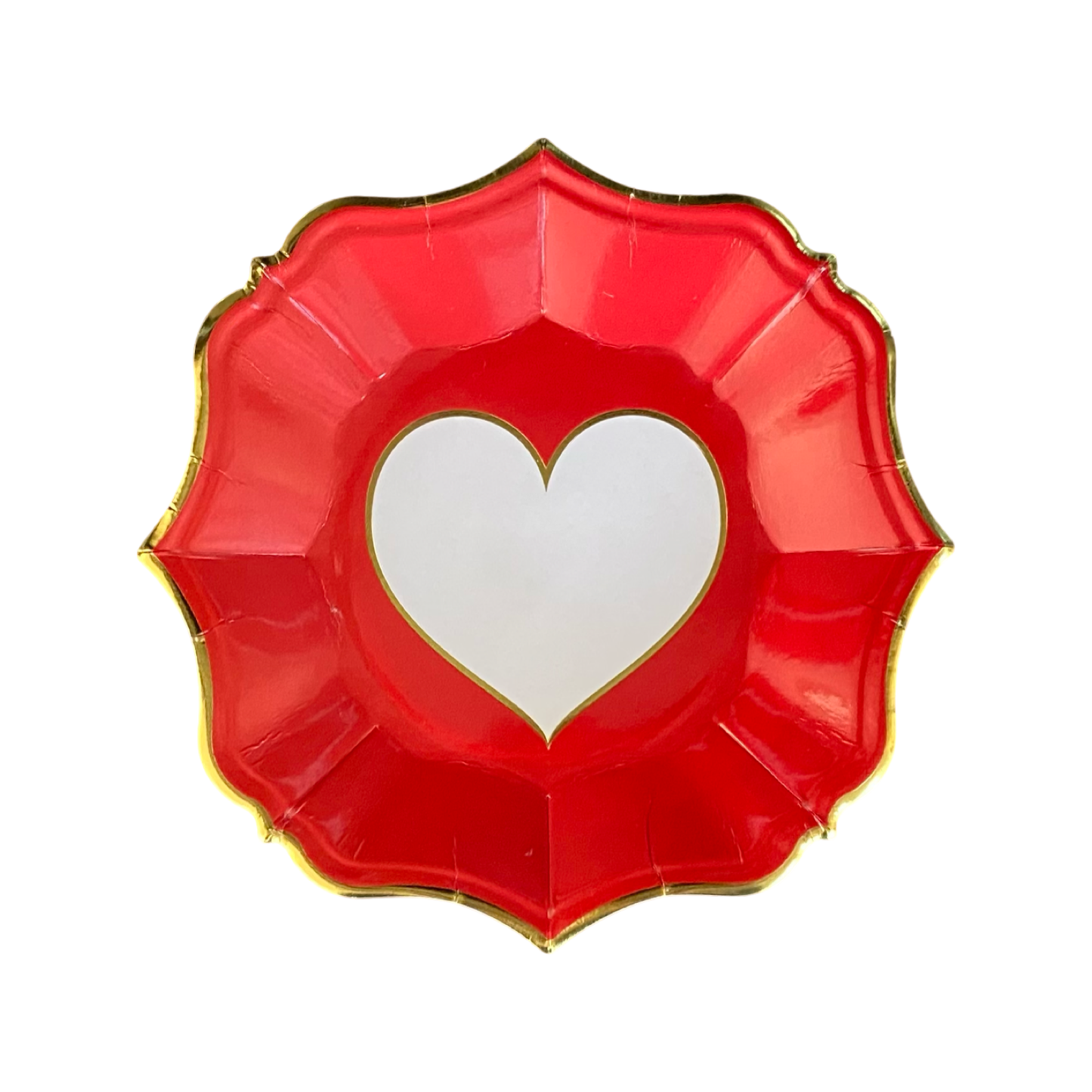 8 Love Dessert Plates Red
