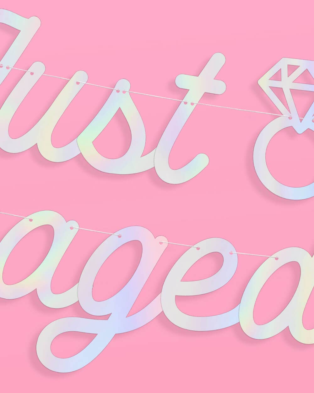 Just Engaged Iridescent Banner