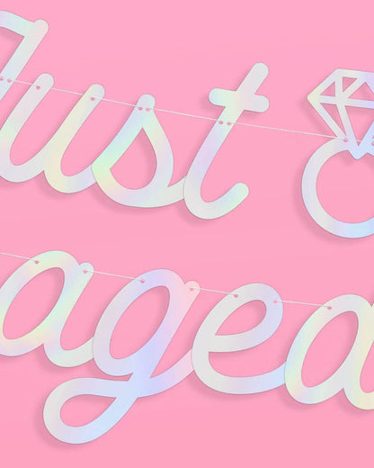 Just Engaged Iridescent Banner