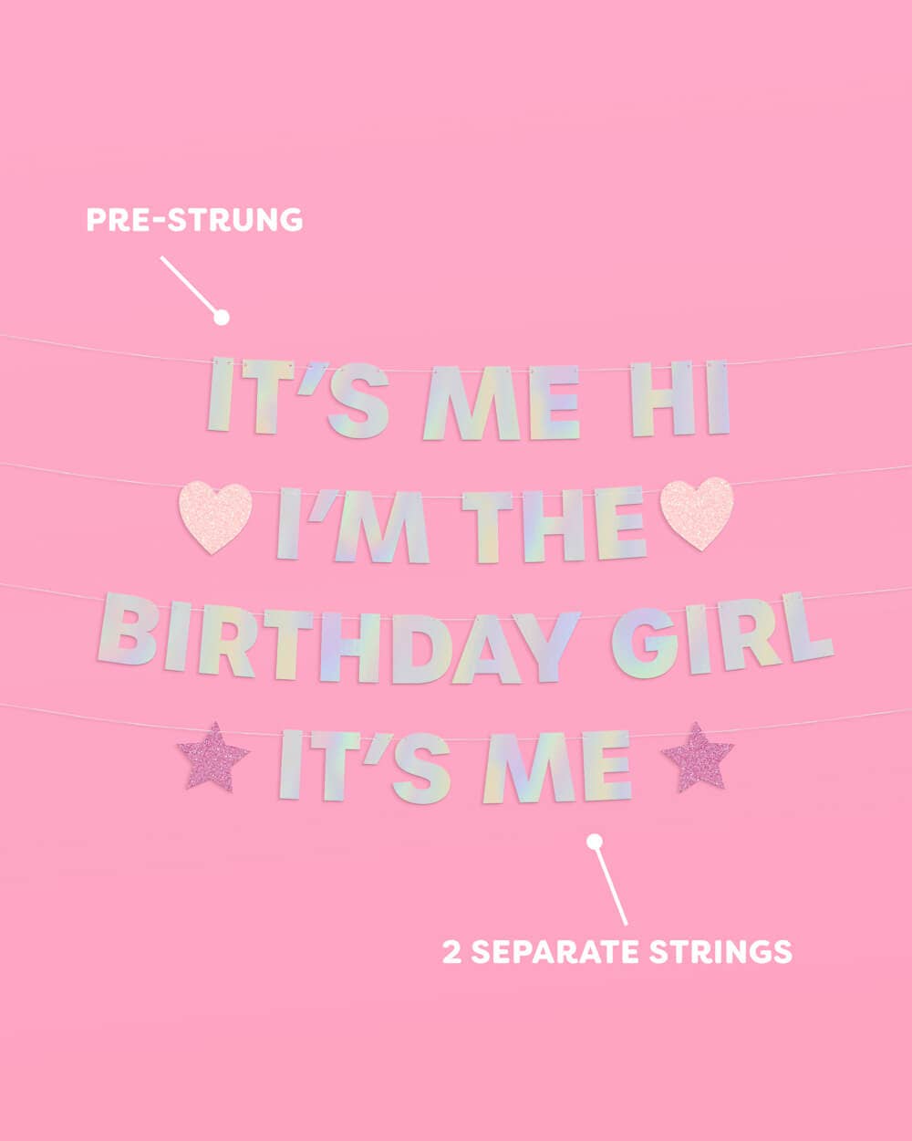 I'm the Bday Girl Banner - iridescent foil banner