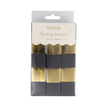 Gold Black Bunting Banner