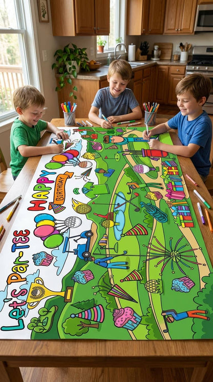 Golf Par-tee Coloring Tablecloth