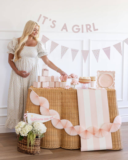 Pink Tissue Bunting Banner
