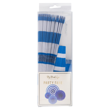 Blue and White Party Fan Set
