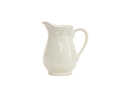7.25"H Ceramic Pitcher with Embossed Details