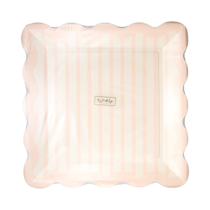 Pink Striped 10in Plates 8ct