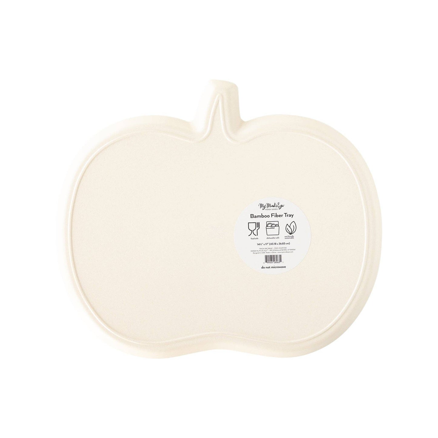 Trick or Treat Shaped Bamboo 17in Tray