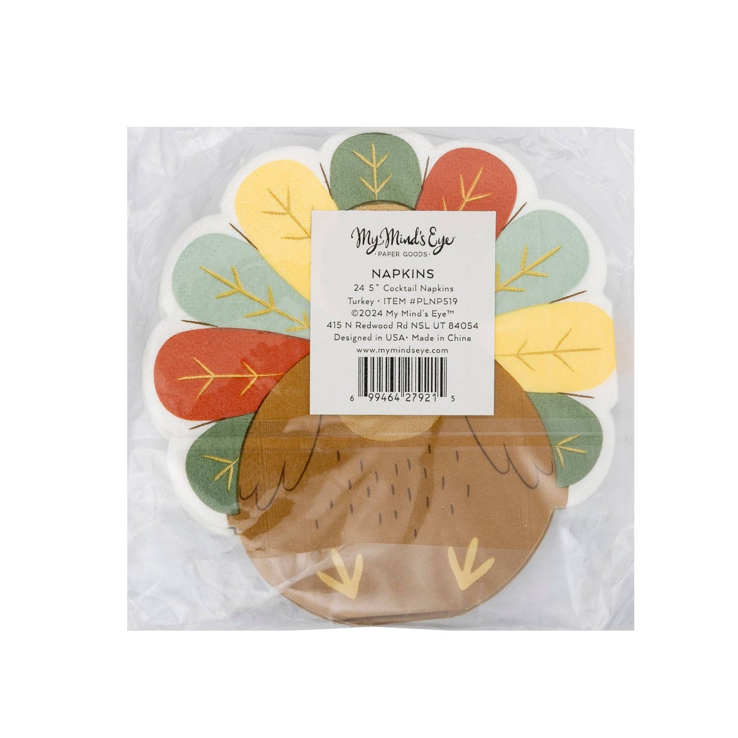 Shaped Turkey Cocktail Napkins 24ct