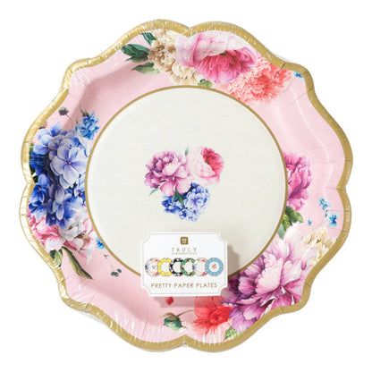 Mixed Floral Paper Plates - 12 Pack | Tea Party |
