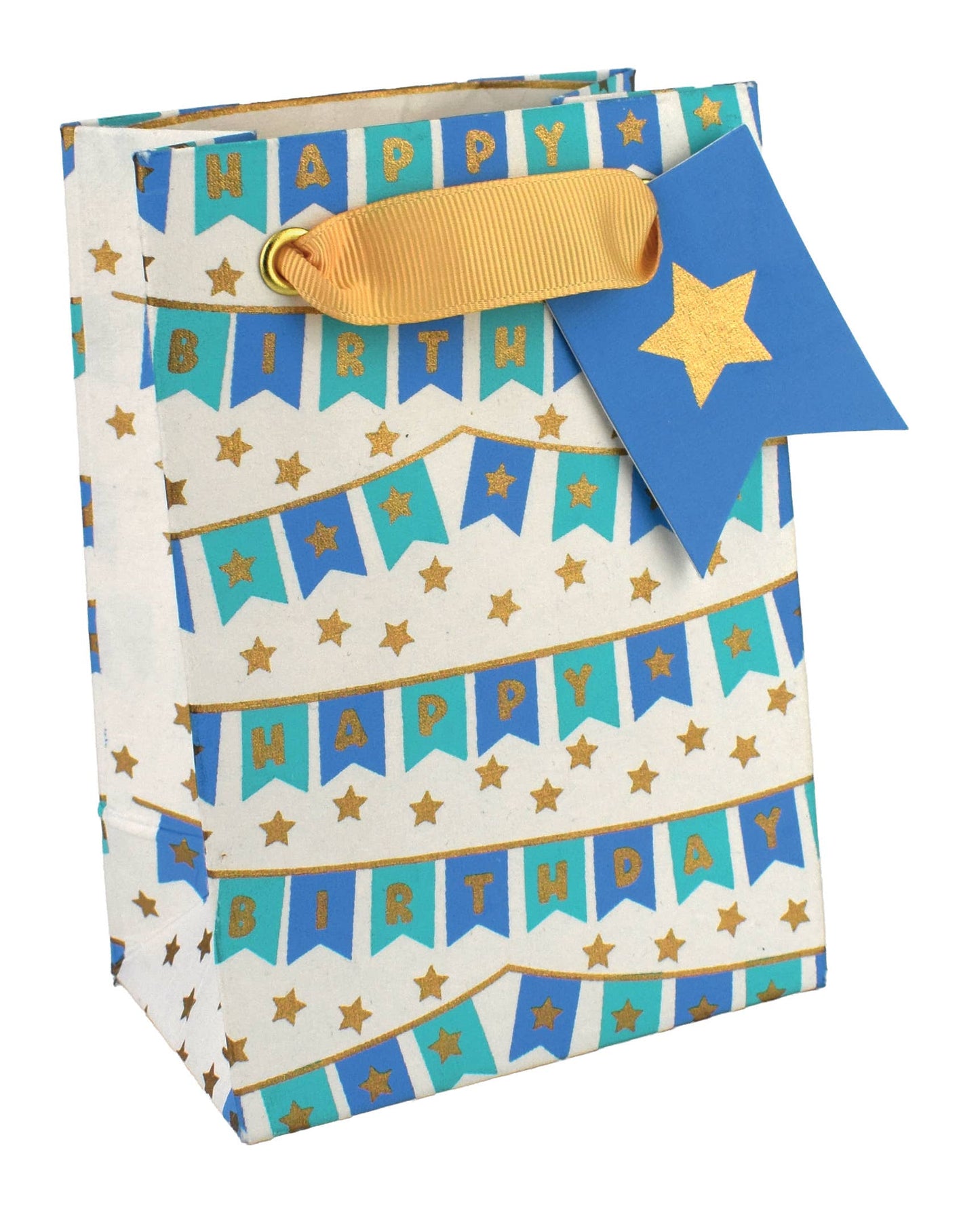 HAPPY BIRTHDAY BUNTING BLUE SMALL BAG