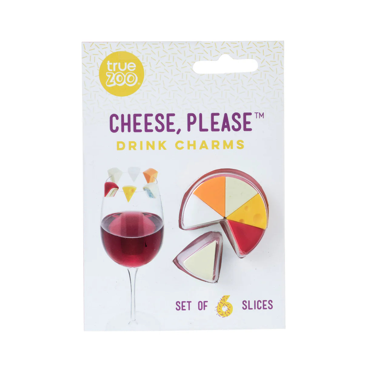 TrueZoo Cheese, Please Silicone Drink Marker 6ct