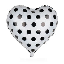 #618 Polka Dot White Heart Balloon 18in Balloon