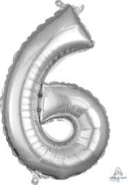 16in Number Balloons: Silver