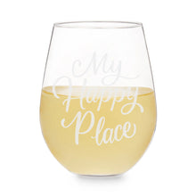 Stemless Wine Glass "My Happy Place"