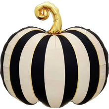 S29 Black and White Striped Pumpkin 25in Balloon