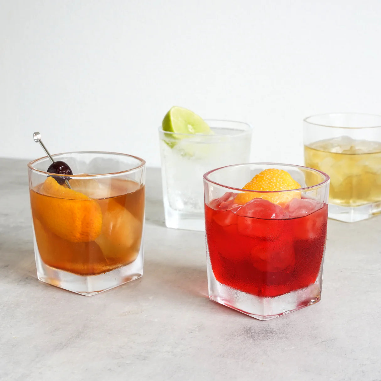 Square Rocks Cocktail Glasses 4ct