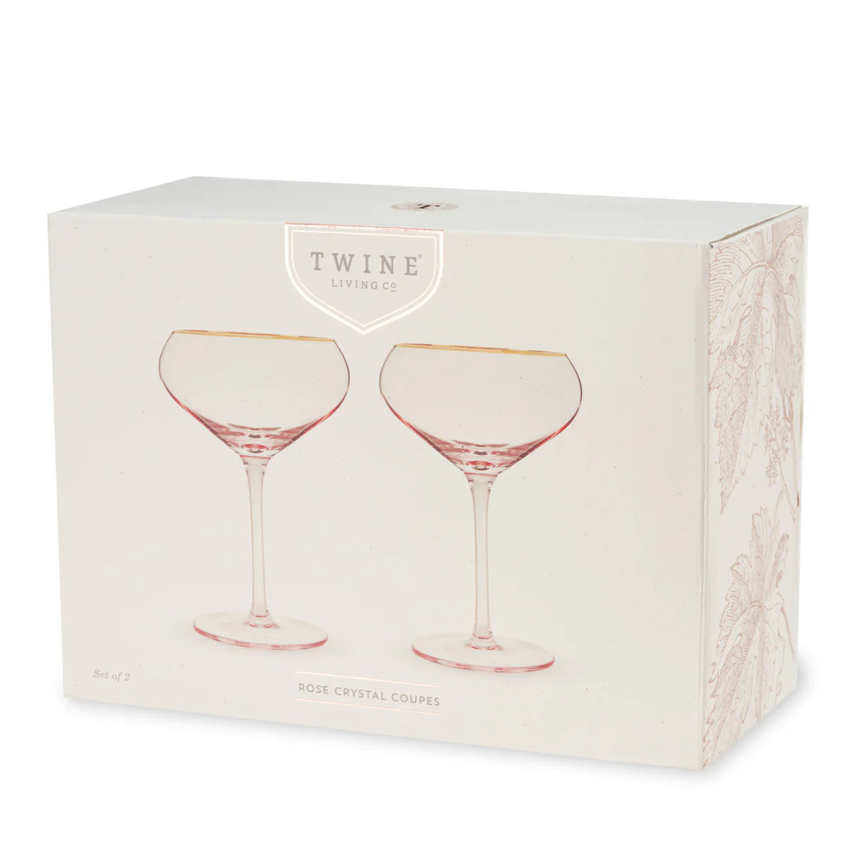Rose Crystal Coupe Glasses 2ct
